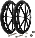 Wheelchair Wheel Replacement Parts 24 Inch, Wheelchair Wheel Replacement with Bearings and Hand Wheel, Non-Pneumatic Solid Wheelchair Rear Wheel (24 * 1(1 Pair))