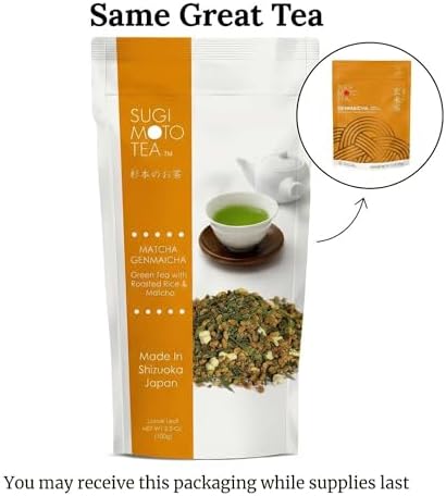 SUGIMOTO TEA Japanese Genmaicha with Matcha Green Tea Loose Leaf 3.5 oz (100 g)