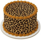 Whimsical Practicality Dark Natural Leopard Print Edible Icing image Cake Topper 1/4 sheet 7.5 * 10.5 inchs