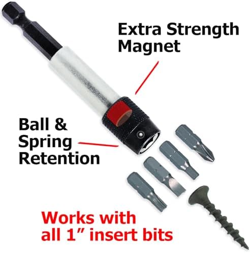 IVY Classic 44614 1/4" x 3" Magnetic Quick Release Bit Holder, Impact Plus, 1/Card