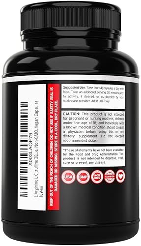 L Arginine L Citrulline Supplement 3000mg (240 Capsules) Nitric Oxide Pills for Men - Stamina, Endurance, Performance for Workouts - NO Supplements for Men - Gluten Free, Non-GMO, Vegan Capsules