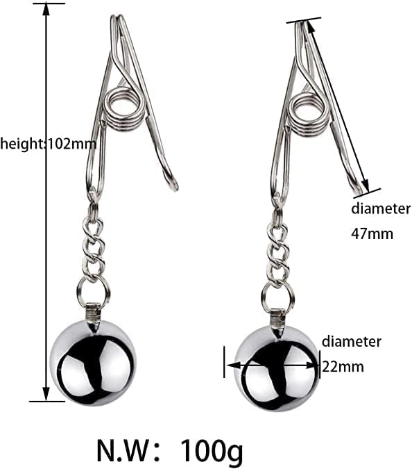2024 Upgraded Silver Weight Metal Nipple Clamps for Men Women, Adjustable Nipple Clip Clamps Circular Stainless Steel Clamp, Non-Piercing Metal Stimulator Nipple Clips Adult Toys Sweater Yoga K8