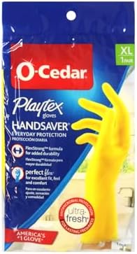 PLAYTEX HandSaver Reuseable Rubber Cleaning Gloves (X-Large, 5 Pairs), Everyday Protection Reusable Household Gloves