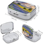 Portable Medicine Box, Texas Bluebonnets Scenery Printed Mini Rectangle Pill Case Pocket Medicine Box Pill Container Travel Jewelry Box Pill Holder Portable Vitamin Storage Box