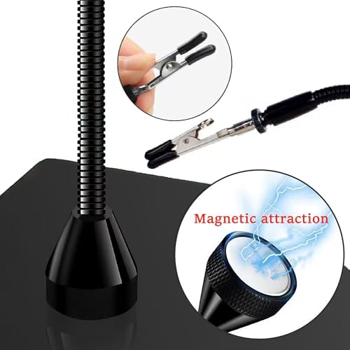 Magnetic Helping Hands, 2 Pack, 10.3 inch Flexible Gooseneck Arms with Alligator Clips, 360° Rotating Clips for Soldering, Jewelry Making, Crafts