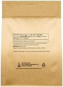 Pure Original Ingredients Banana Powder (4 oz) Smoothies & Shakes, Pancakes & Desserts, Always Pure