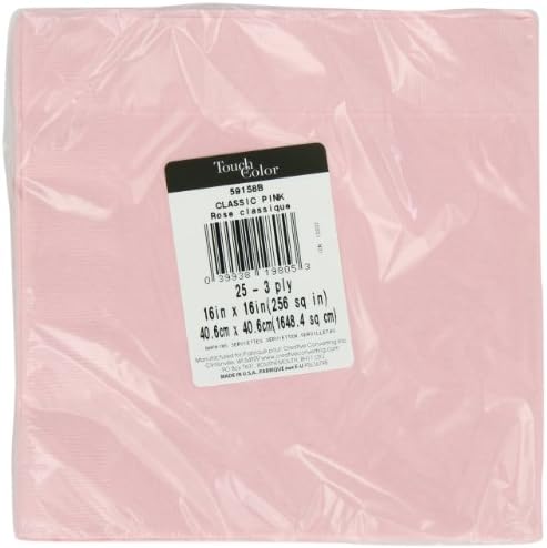 Creative Converting Table Needs, 3 Ply Dinner Napkin, Party Supplies, Classic Pink, One Size, 25ct