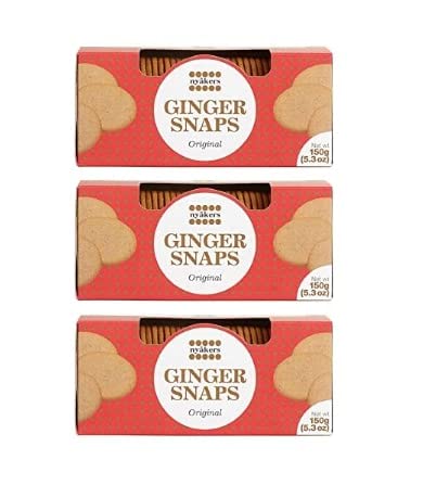 Nyakers Nyakers Swedish Original Ginger Snaps Cookies - Vegan Cookies - Dairy-Free Snacks - Gourmet Cookies - Food Gift Sets - 150g 3pk Red