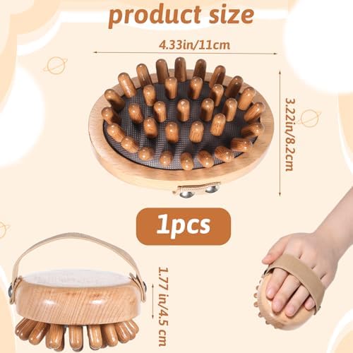 Meridian Pressure Brush, Wood Therapy Massage Tools for Belly Fat Wooden Meridians Massager Comb Handheld Massage Body Brush for Cellulite Remover, Lymphatic Drainage, Muscle Pain Relief