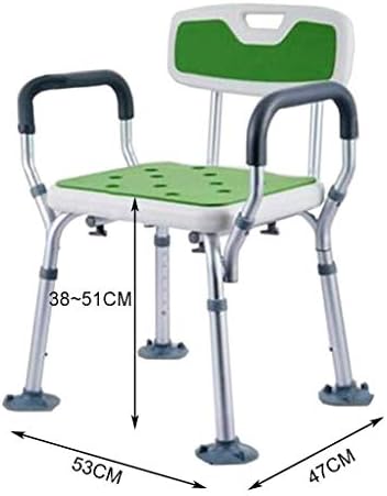 Bathroom Stool,Bath Bathroom Stool,Shower Chair,with Arms and Back,Adjustable in 6 Height,with Anti-Slip Rubber Tips