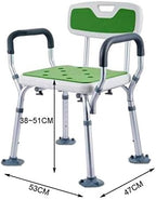Bathroom Stool,Bath Bathroom Stool,Shower Chair,with Arms and Back,Adjustable in 6 Height,with Anti-Slip Rubber Tips