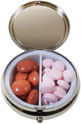 The Unemployed Philosophers Guild Mad Hatter Pill Box - Alice in Wonderland Themed 1 or 2 Compartment Compact Medicine Case, Pocket Pills Organizer