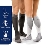 JOBST Sport Compression Socks 15-20 mmHg, Knee High, Closed Toe, Royal Blue/Gray, X-Large