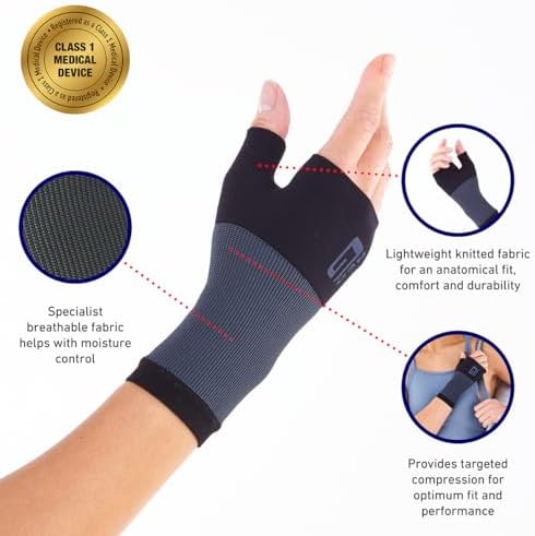 Neo-G Wrist and Thumb Support for Arthritis, Joint Pain, Tendonitis, Sprain - Wrist Brace Wrist Compression Hand Support - M - Black
