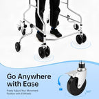 Standing Walking Aid for Seniors, Adult Walker Hemiplegia Rehabilitation Standing Frame, Lower Limb Training, Adjustable Height, Patient Upright Walker for The Disabled