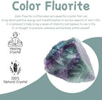 QINJIEJIE Fluorite Crystal 2PCS Raw Crystals 1.8-2.2'' Color Stones Natural Crystals Healing Stones Bulk Large Stones for Tumbling Cabbing Fountain Rocks Polishing Handmade DIY Gifts