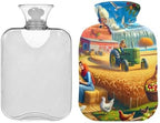 Autumn Farm Harvest Hot Water Bottles with Velvet Cover Hot Water Bag for Menstrual Cramps, 2L