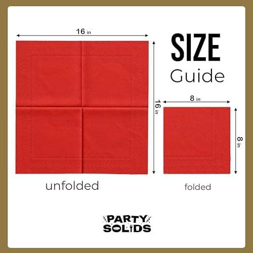 Party Solids Red Dinner Napkins Disposable Everyday 50 Pcs 2 Ply Red Napkins Disposable Paper Everyday For Parties & Party Supplies