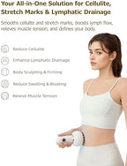 Lymphatic Drainage Massager & Anti Cellulite Massage Tool, Helps Reduce Stretch Marks & Cellulite, for Legs, Arms & Belly, Body Sculpting Machine with Microcurrent, Light, Heat & Vibration