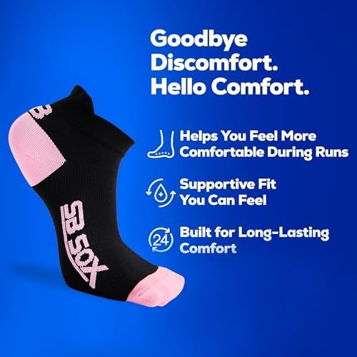 SB SOX 2-Pair Compression Socks for Men and Women (15-20mmHg) – Low Cut Running Athletic Socks for All-Day Wear