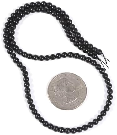 Shungite 4mm Round Healing Crystal Loose Beads 16 Inch for Jewelry Making Beads