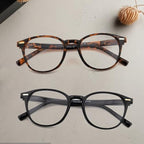 2 Pack Retro Round Reading Glasses for Women Men, Blue Light Blocking Circled Readers Eyewear with Spring Hinge