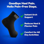 SB SOX Plantar Fasciitis Compression Socks – Arch Support Sleeve for Heel Pain Relief, Achilles Tendonitis & Foot Pain – Toeless Ankle Compression, All-Day Comfort (Black, Medium)