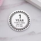 Ukodnus 1 to 11 Months Sobriety Coin, 1 to 30 Years Sober Coin, Clean & Sober One Day at a Time, Recovery Token, AA Anniversary Medallion Chip Gifts, Alcoholics Anonymous