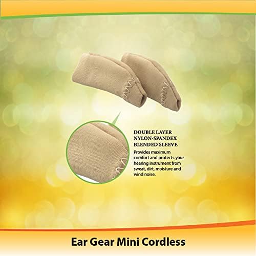 Ear Gear Mini Cordless – Protect Hearing Aids from Dirt, Sweat, Moisture, Wind – Fits Hearing Instruments 1” to 1.25”