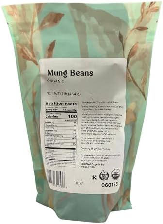 Organic Mung Beans - Whole Green Mung Beans for Sprouting & Cooking - Stir-Fries Soups Dal - Non-GMO Vegan (25 LB)