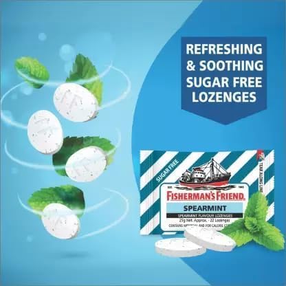 Fisherman's Friend Sugar Free Spearmint Flavor 22 Lozenges (Pack of 6)