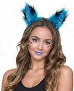 Cat Wolf Fox Tail Faux Fur Ear Headband Paw Gloves Set for Women Adult Halloween Xmas Fancy Party Cosplay Costume