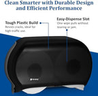 San Jamar - SJMR4000TBK R4000TBK Twin 9" Jumbo Tissue Dispenser, Black Pearl, 12" x 19" x 5.3"