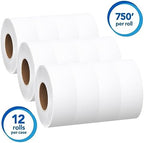 Scott Professional Essential Extra Soft Jumbo Roll Toilet Paper, Bulk (07304), 2-Ply, Septic Safe, White (12 Rolls at 750' Each, 9,000'/Case)