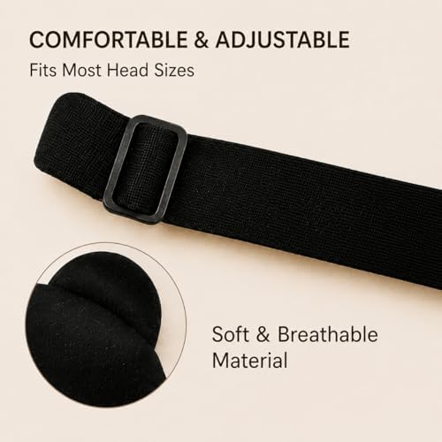 2PCS Sleep Mask for Women Men, Eye Masks for Sleep, Funny Black Eye Covers with Adjustable Elastic Strap for Travel, Night Blindfold for Men Women Sleeping(Round Eyes)