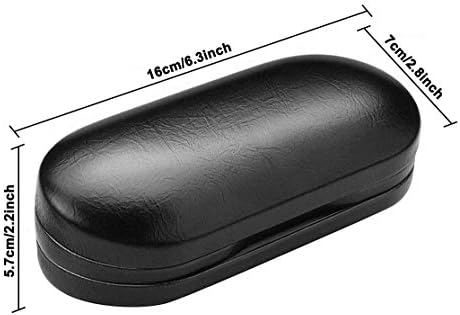 Muf 2 in 1 Contact Lens Case and Glasses Case, Double Sided Design with Mirror, Portable Travel Kit with Tweezer, Remover and Solution Bottle, Black