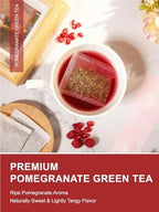 TeeLux Pomegranate Green Tea, Brisk Sencha Tea & Tart Hibiscus & Sweet Licorice & Natural Fruity Pomegranate Flavor, 100 Count