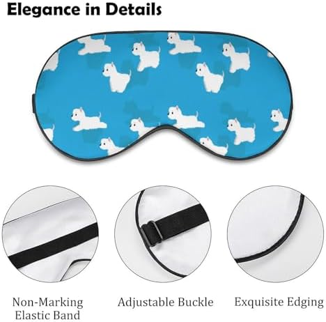 Westie Dogs Pattern Sleep Eye Mask Blindfold for Women Men Travel Work Meditation Yoga