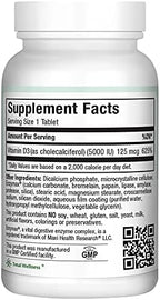 Vitamin D3 5000 IU (125 mcg) - High Dose Vitamin D 5000 IU for Healthy Bones, Teeth, Immune Support - Kosher Non GMO - High Potency Vit D3 - Pure Vitamin D Supplements for Women and Men - 180 Tablets