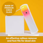 Bona Fide Beauty Czech Glass Foot File with Sleeve. Foot Callus Remover Made in The EU (Sunset Color)