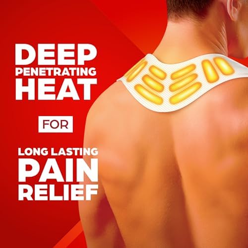 ThermaCare Heat Wraps for Neck & Shoulder Pain Relief - 16-Hour Heat Therapy Heating Pads, Adhesive Heat Patches for Muscle & Joint Pain - Flexible Fit for Comfort & Extended Wear - 5 Count