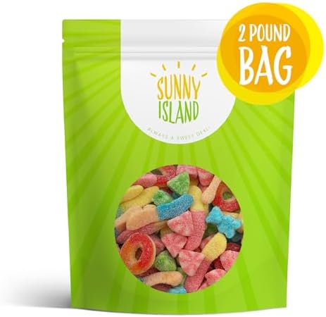 Gummy Candy Mix | 2-Pound Bag | Sweet & Sour Gummies for Easter Candy Buffets, Dessert Decorating & Snacking | Peach Rings, Watermelon Slices, Worms, Bears | Gummies Bulk