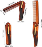 10 Pcs Folding Comb,Folding Pocket Comb Fine Tooth Comb Pocket Beard Comb Handmade Folding Pocket Comb for Styling Hair Mustache Beard