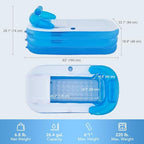 CO-Z Inflatable Bathtub with Electric Air Pump and Bath Pillow Headrest, Portable Blow Up Tub for Adults, Outdoor or Indoor Freestanding Foldable Spa Cover Drainage Hose Cup Holder