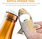 Tinksky Bottle Opener Fridge Magnet Stainless Steel Rainbow Trout Fish Shape 2 in 1