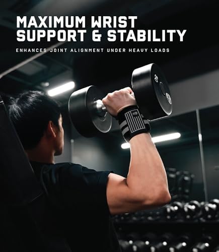 Gymreapers Weightlifting Wrist Wraps (IPF Approved) Professional Quality Wrist Support with Heavy Duty Thumb Loop - Best Wrap for Powerlifting Competition, Strength Training, Bodybuilding