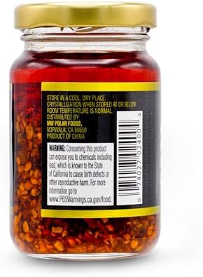 Polar Crunchy Garlic Chili Sauce 4.03oz (Pack of 1), Extra Crispy Chili Oil, Savory Umami Topping, Good on Everything, Gourmet Hot Sauce, Savory condiment, Vegan Friendly, Gourmet Hot Sauce, No MSG, Chili Crisp