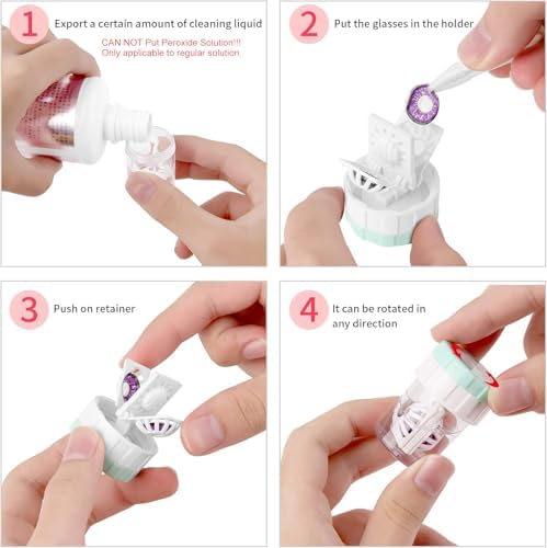 Lamoutor 8Pcs Manually Contact Lens Washer Cleaner Plastic Lens Cleaner Case Random Color