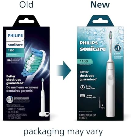 Philips Sonicare 1100 Series Electric Toothbrush - Sonic Toothbrush with Advanced Sonic Technology, EasyStart, Smartimer & Quadpacer, White, Model HX3641/02
