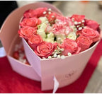 UNIKPACKAGING Premium Quality Heart Shaped Flower Box, Gift Boxes for Luxury Flower and Gift Arrangements, with Lids, Size 9x8x6.5, for Luxury Style Flower Arrangements (Pink)